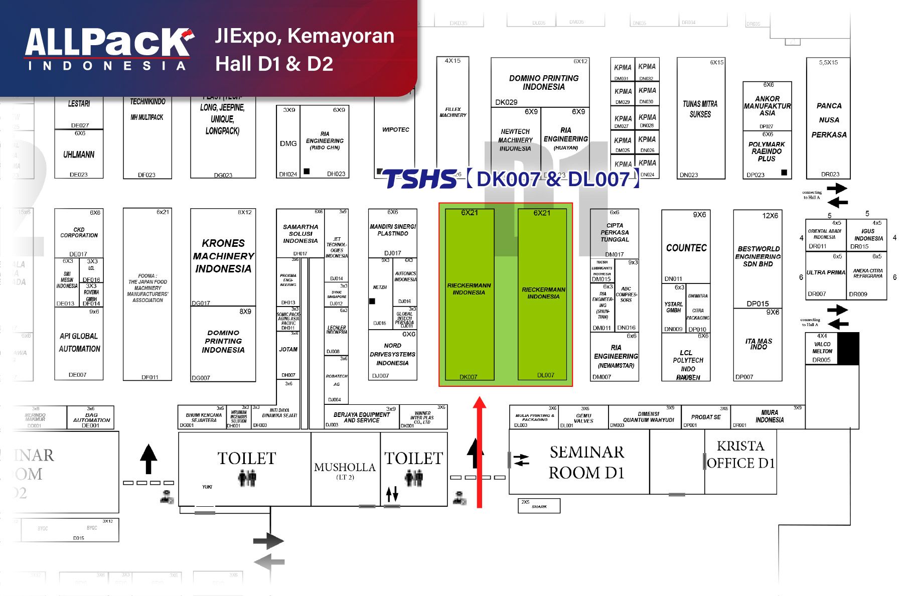  2026 ALLPACK INDONESIA Exhibition Booth Layout | TSHS Booth Number